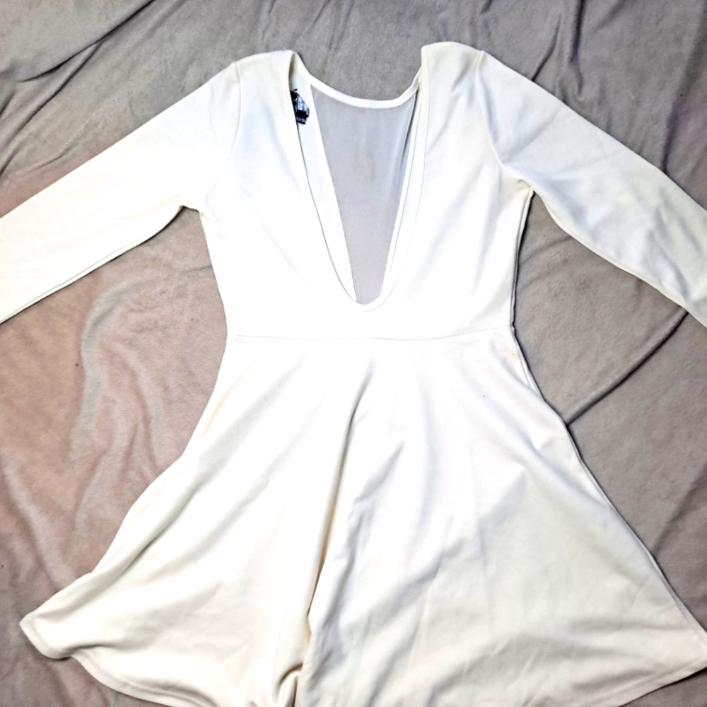 Quarter Sleeve White Dress